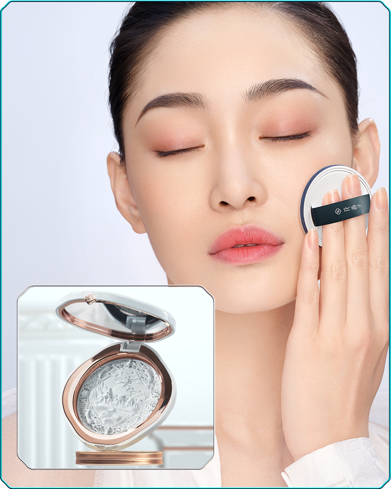 Florasis-Fairy Peach Blossom Pressed Powder (Porcelain Edition)-sku